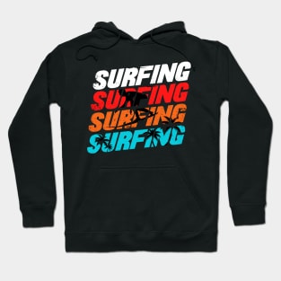 Colorful lettering SURFING Hoodie